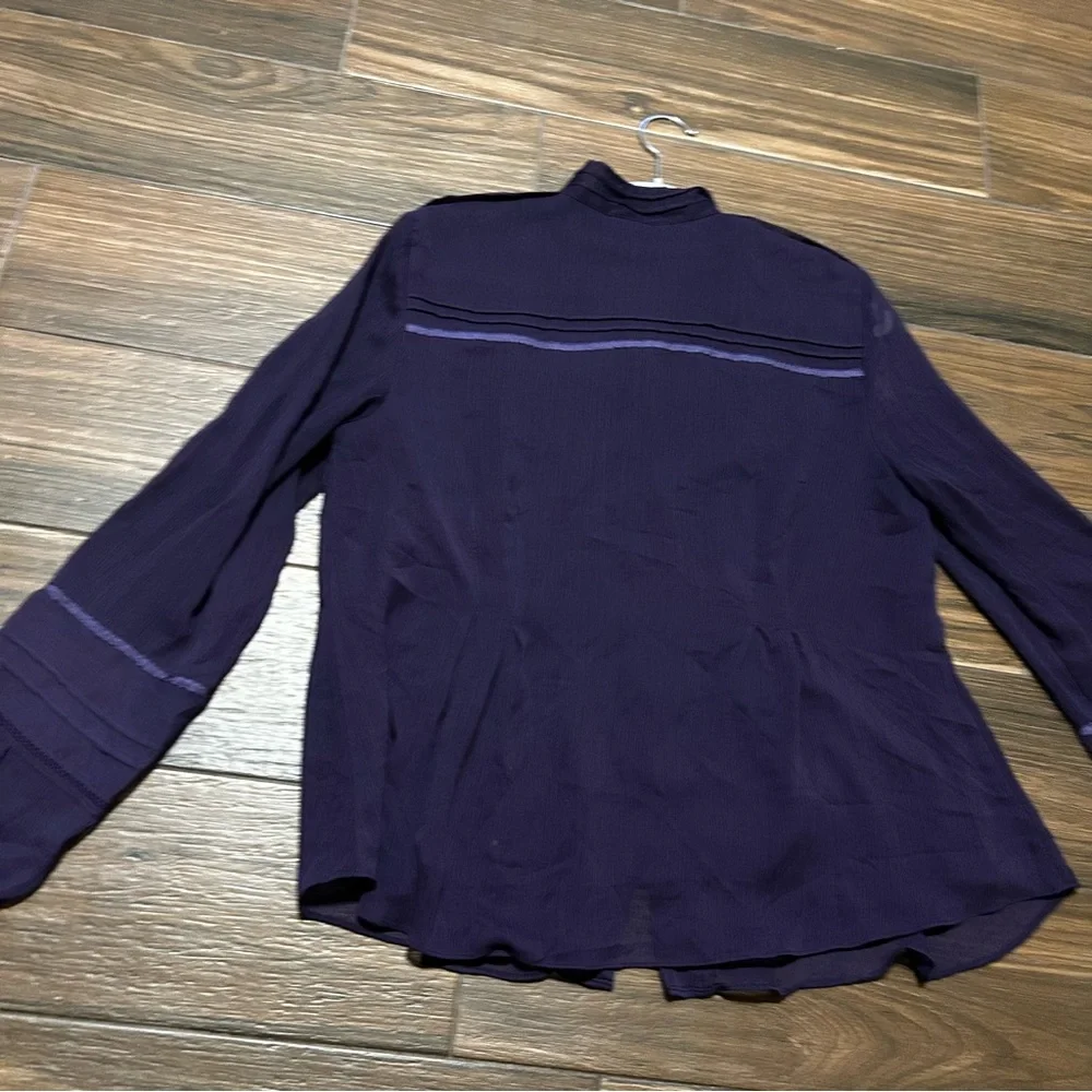 Coldwater Creek Women’s Blouse Medium 10-12 Purple Long Sleeve‎